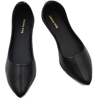 Giày búp bê nữ black basic thời trang