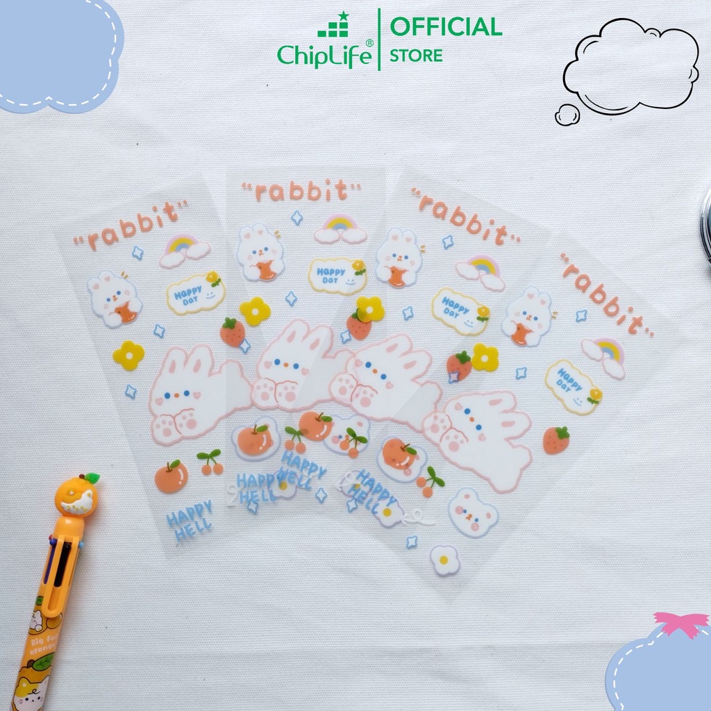 Hình dán trang trí sổ tay, ly giữ nhiệt CHIPLIFE TK002