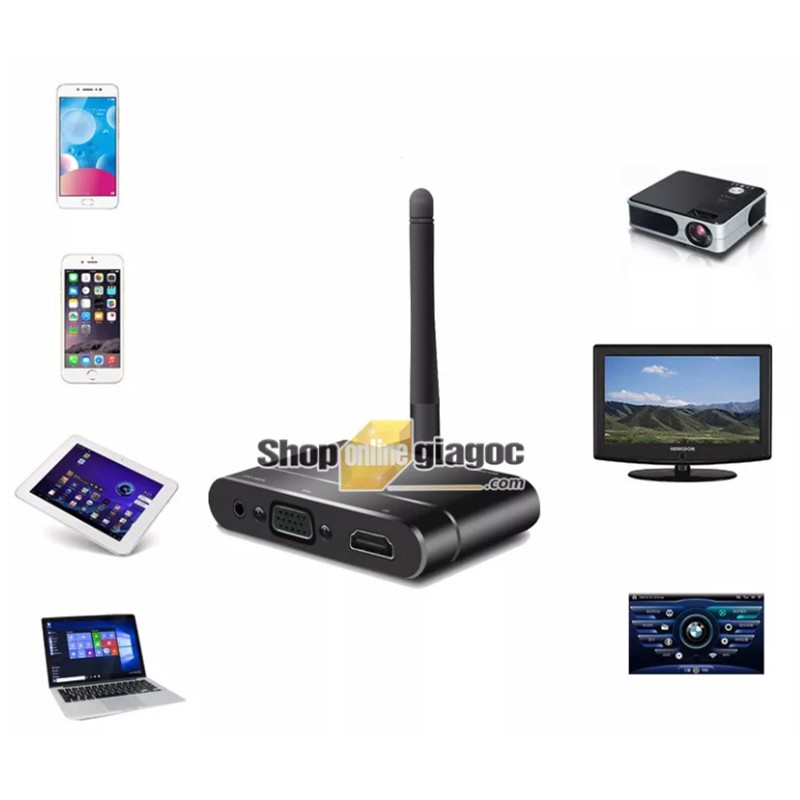 Thiết Bị Chia Sẻ Hình Ảnh Không Dây Mirascreen X6W AV+HDMI+VGA