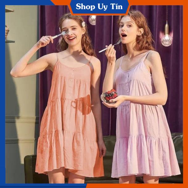 [Hàng Cao Cấp] -  Đầm 2 Dây Mặc Nhà Dáng Xòe