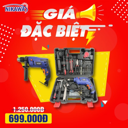 Bộ máy khoan động lực cầm tay Nikawa NK-ID85 85 món đi kèm