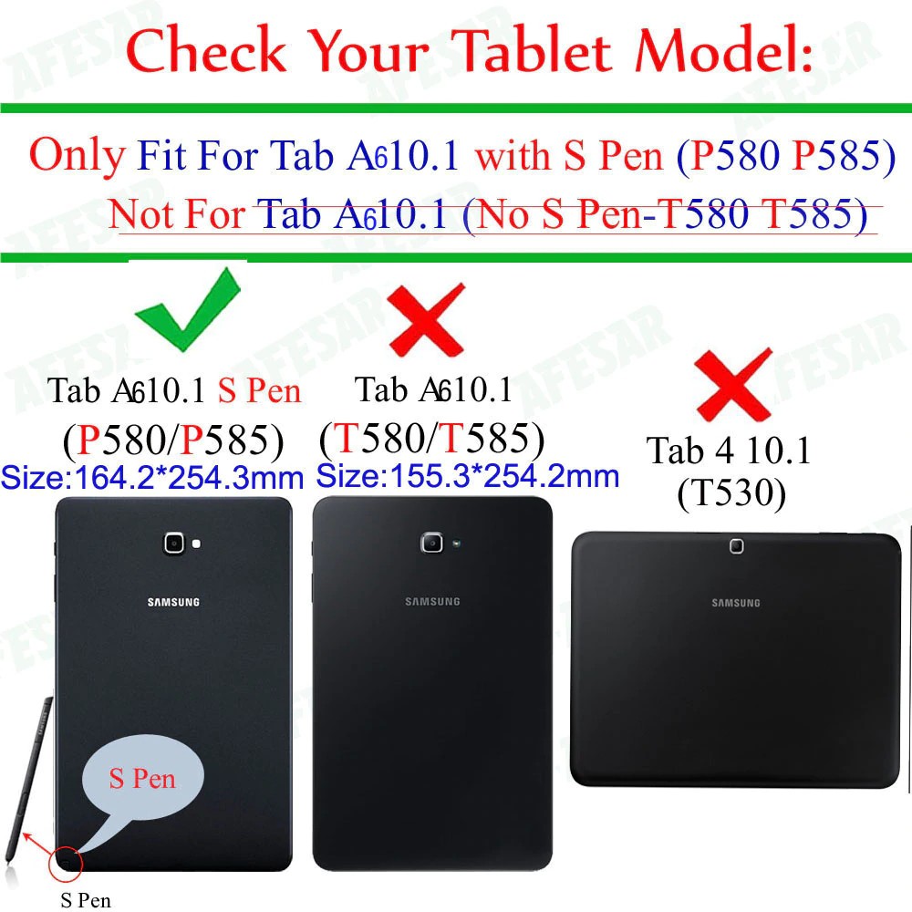 Bao da máy tính bảng mỏng đơn giản với khe cắm bút thời trang cho Samsung Galaxy Tab A A6 10.1 (2016) | WebRaoVat - webraovat.net.vn