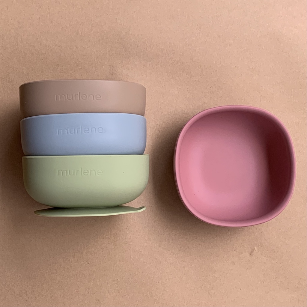 Murlene - Bát ăn dặm silicone cao cấp cho bé có đế hít chống lật