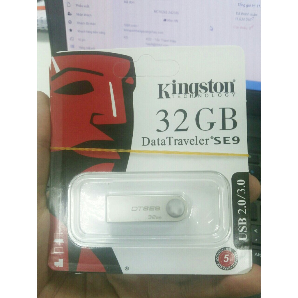 Usb Kingston 64gb/32gb/16gb DTSE9 2.0, thiết kế nhỏ gọn, vỏ kim loại chống nước