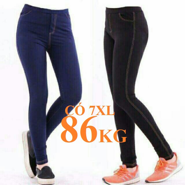 GIẢ JEAN DÀI - QUẦN LEGGING VẢI THUN GIẢ JEAN CAO CẤP KINA QUẦN DÀI Có SAI ĐẠI Bigsize 3XL 4XL 5XL 6XL 7XL tới 86KG