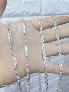 Dây bạc ta dài 50- 53 - 55cm mẫu mắt xích khúc nam 5