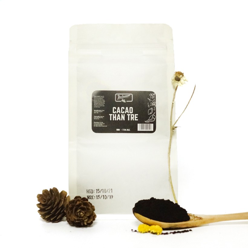 Bột cacao than tre nguyên chất Bentrecocoas (100g)