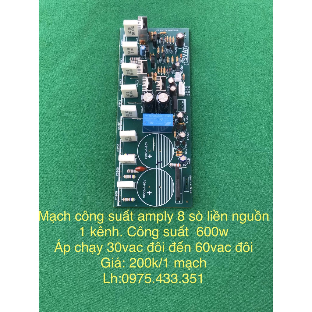 Mạch công suất 8 sò- 1 kênh liền nguồn