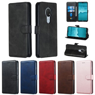 Bao da bò điện thoại nắp lật giá đỡ thời trang cho Nokia 6.2 7.2