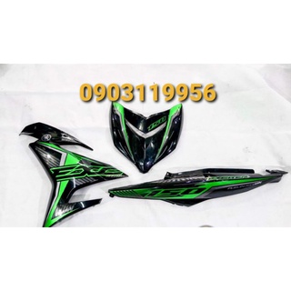 Tem rời exciter 150 đen phối xanh, tặng 1 set logo, tem 3 lớp không bay màu
