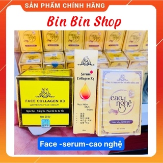 Combo Kem Face collagen X3 + Cao nghệ + Serum nám X3 - Hàng chính hãng Đông Anh 100%