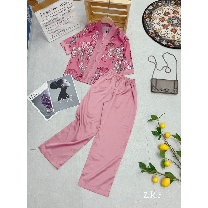 SNU38 - SET BỘ LỤA HOA ĐI CHÙA CỔ TIM CHO NỮ | BigBuy360 - bigbuy360.vn