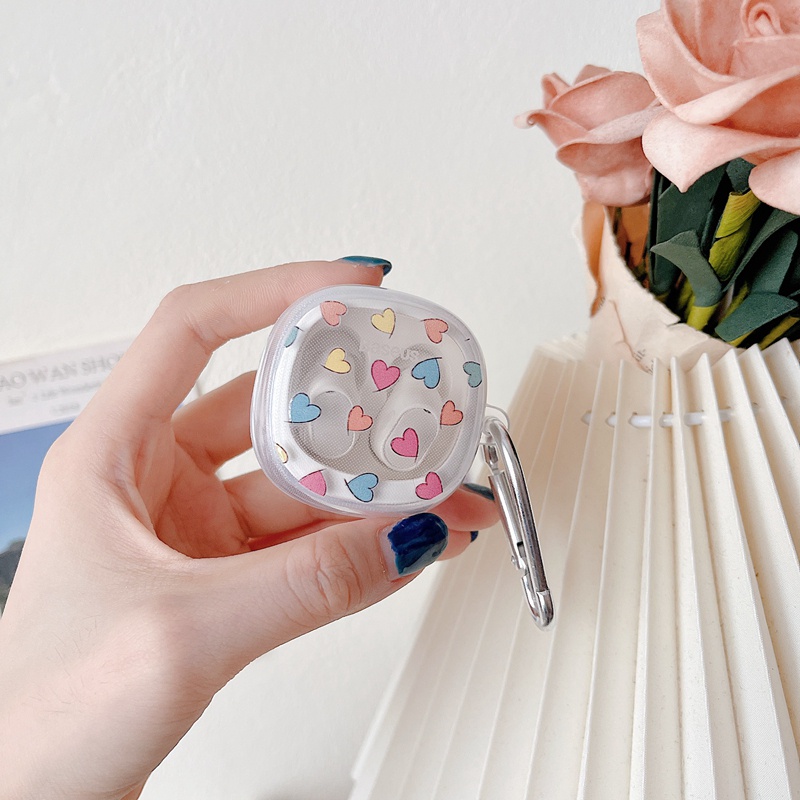 Vỏ tai nghe INS Love Smiley cho Baseus Bowie WM02 TWS Cute Cartoon Avocado Vỏ bảo vệ TPU mềm trong suốt có móc