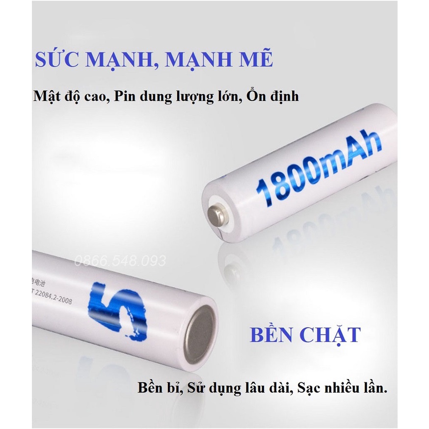 Bộ Sạc Pin Tự Ngắt Và 4 Pin Tiểu Sạc Palo AA 1800mAh Cho Xe điều khiển, Đồ chơi, Chuột Máy Tính