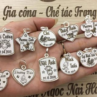 Dây chuyền bạc khắc tên bé