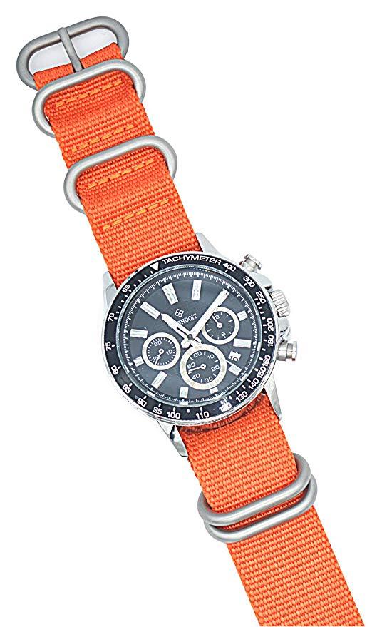 Dây Đeo Đồng Hồ 20mm 24mm 18mm Màu Cam Chất Liệu Nylon