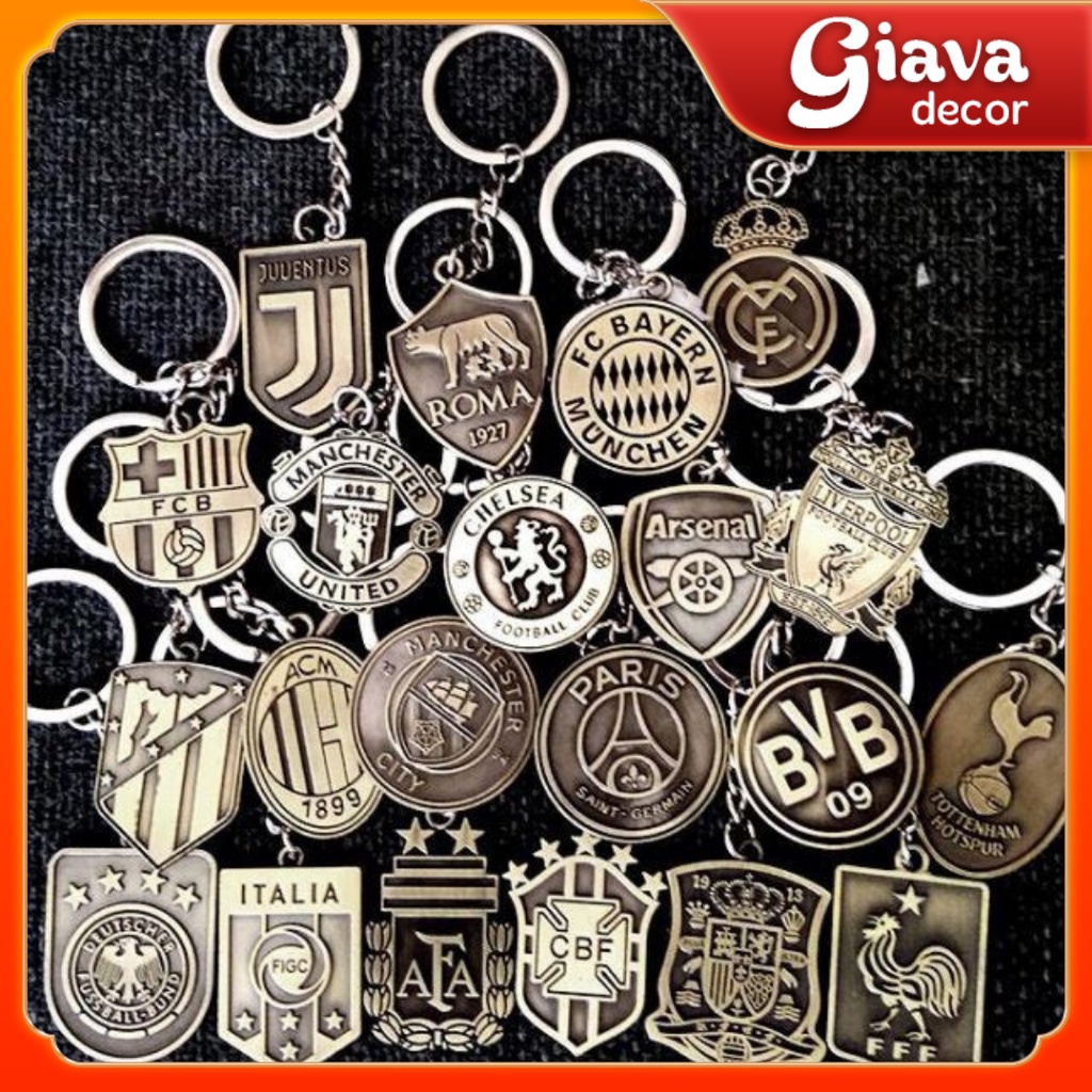 Móc Khóa Thể Thao In Logo Các Câu Lạc Bộ Bóng Đá, 2 Mặt Hợp Kim Cao Cấp| GIAVA DECOR