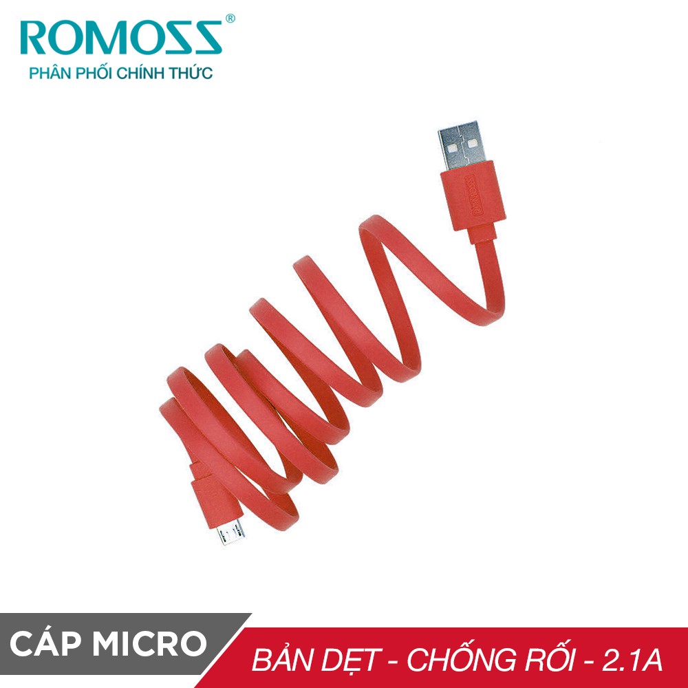 Cáp sạc nhanh micro USB Romoss CB05f chống rối dài 1m / Sạc nhanh 2A cho Android