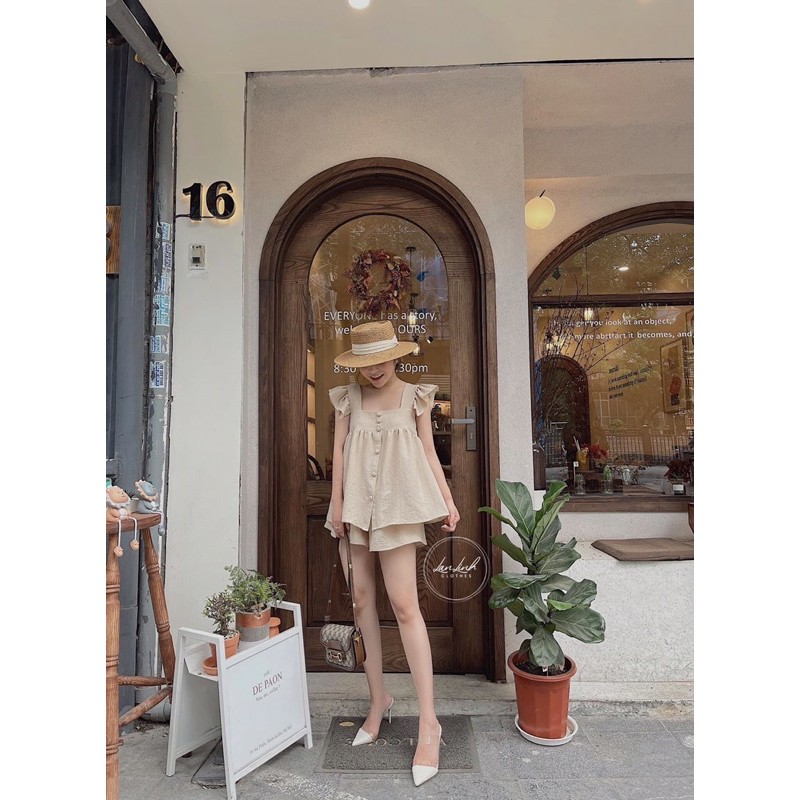 Bộ đũi xốp lớp khuy bọc dọc áo siêu ngon, tay cánh tiên mềm mát mịn thoáng tự do tung tăng dơ tay mà không lo bay mùi | BigBuy360 - bigbuy360.vn