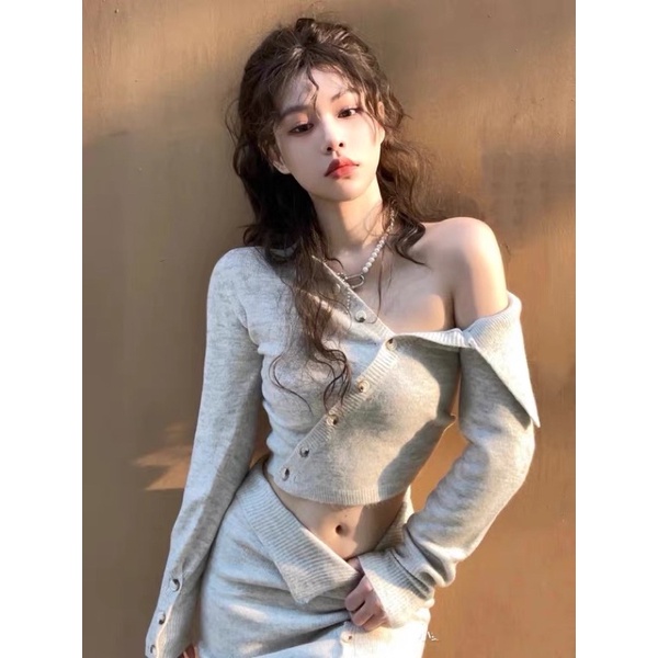 SET ÁO VÁY TRỄ VAI KHOE EO DÁNG ÔM