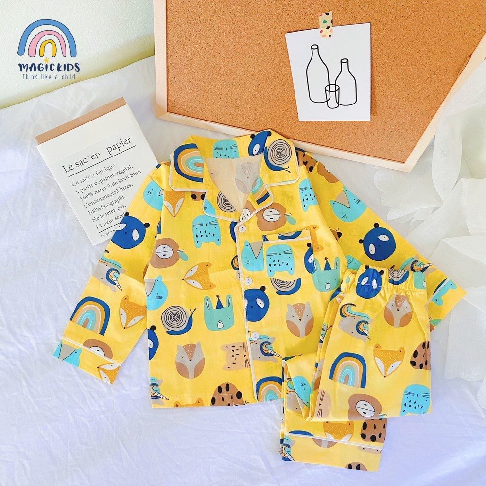 Bộ đồ Pijama dài tay đáng yêu cho bé trai - bé gái BR20017 – MAGICKIDS