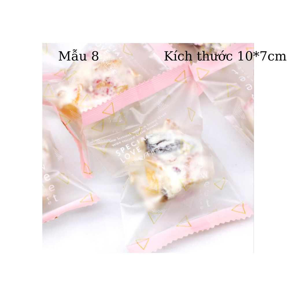 Set 100 túi hàn miệng đựng cookies, bánh quy, kẹo và các loại hạt