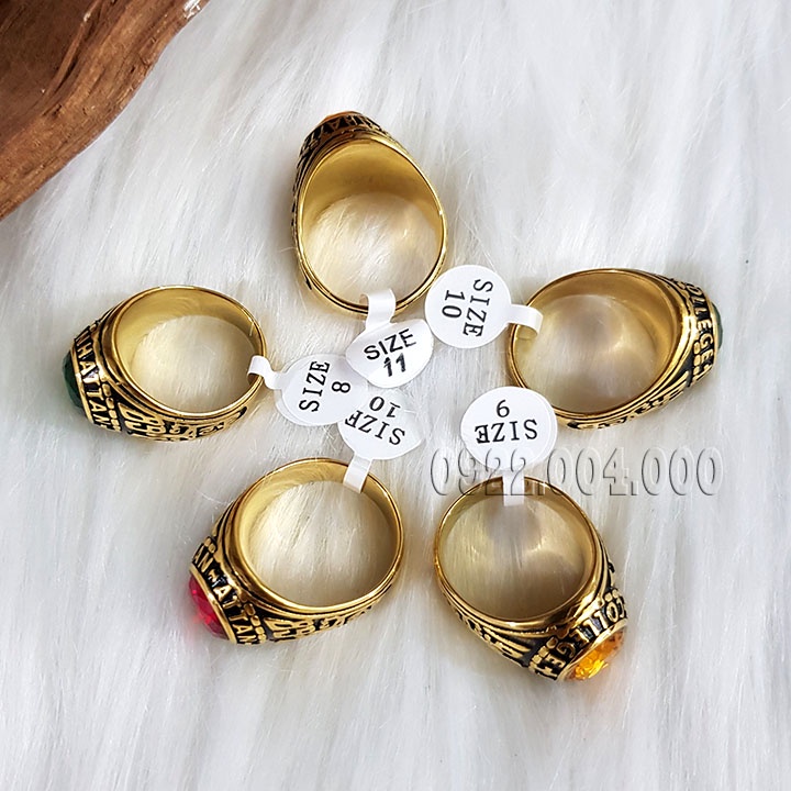 Nhẫn mỹ bảng trung thép titan không gỉ. nhẫn nam 1968.