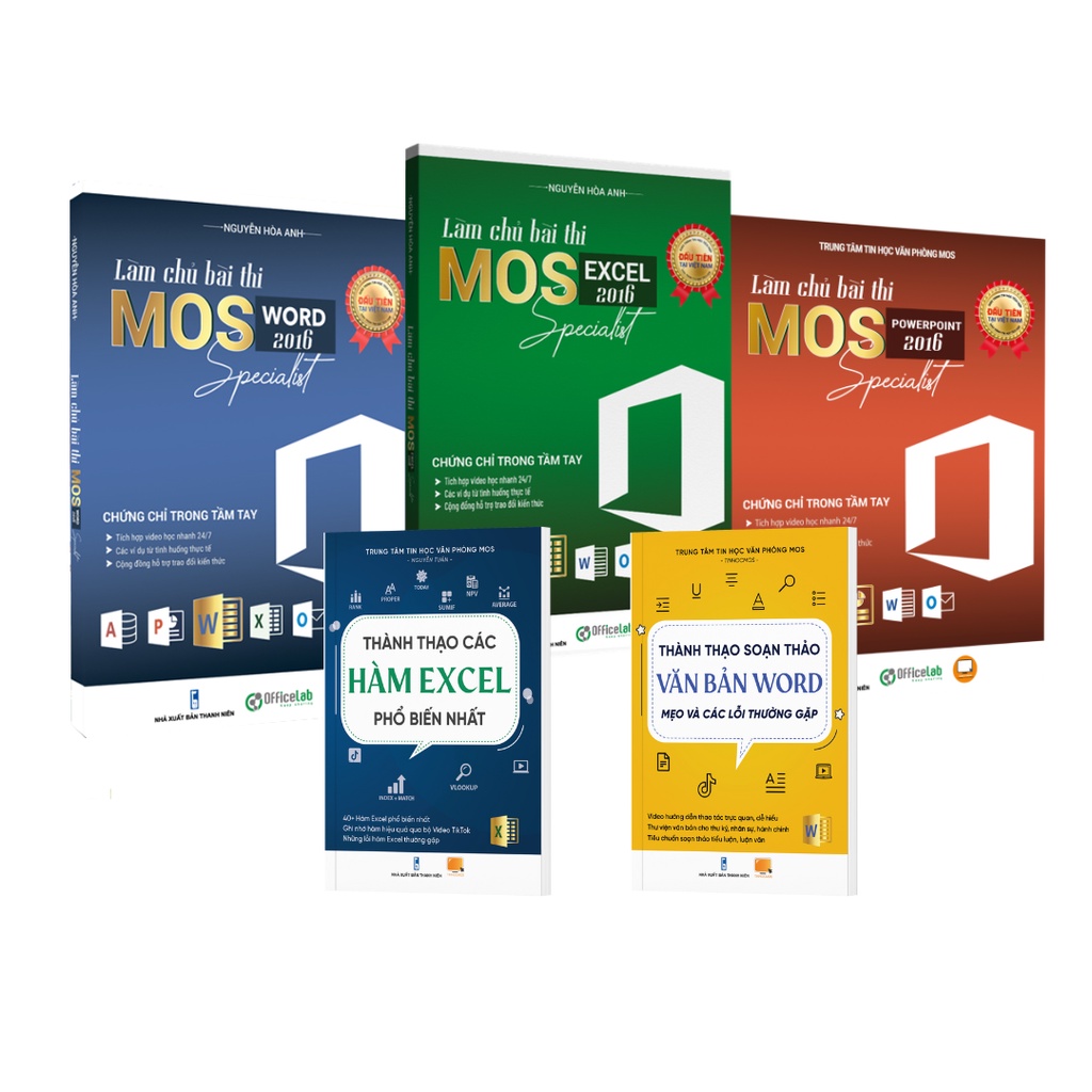 Sách - Làm Chủ Bài Thi MOS 2016 Specialist, Thành Thạo Các Hàm Excel, Thành Thạo Soạn Thảo Word