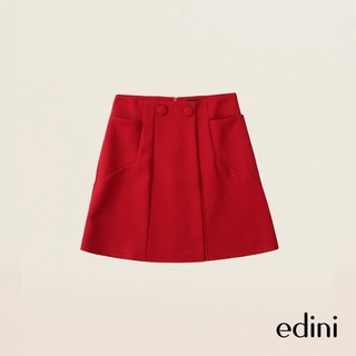 Chân váy đỏ 2 nút chữ a edini - v378
