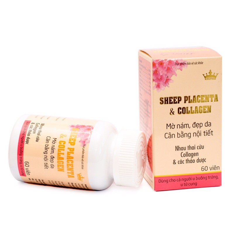 Nhau Thai Cừu SHEEP PLACENTA & COLLAGEN Kingphar Hộp 60 viên -  Mờ Nám, Đẹp Da Cân Bằng Nội Tiết | Thế Giới Skin Care