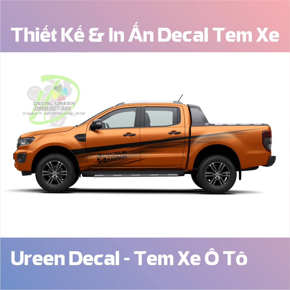 Mẫu Tem Dán Xe Bán Tải Cho Ford Ranger Mới Nhất - Decal Ureen