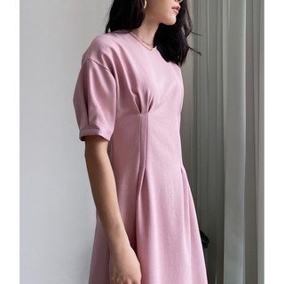 Đầm Hồng Xếp Li Eo EDINI - D1137