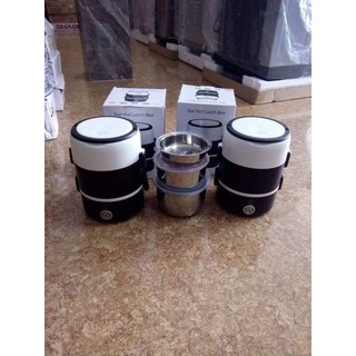 Hộp cơm cắm điện giữ nhiệt 2 tầng inox 304 cao cấp giúp hâm nóng thức ăn tiện dụng