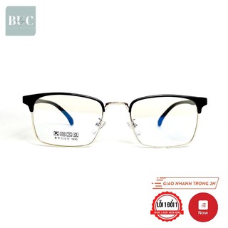 Gọng kính giả cận thiết kế vuông bọc nhựa viền kim loại 2723 BucShop dành cho nam nữ