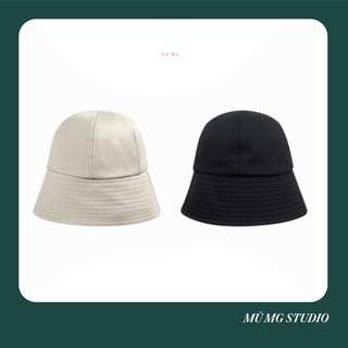 Mũ Bucket Nữ Nón Vải Mũ Tai Bèo Hai Màu Đen/Trắng Hàn Quốc_Leau M27
