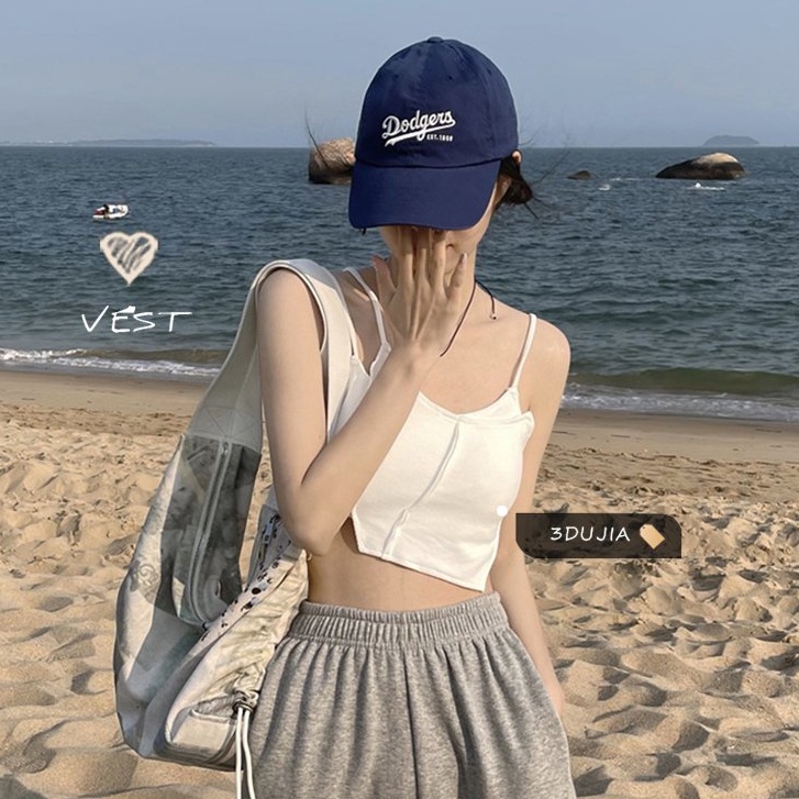 Áo Hai Dây Siêu Mỏng Màu Trắng Phong Cách Pháp Cho Nữ