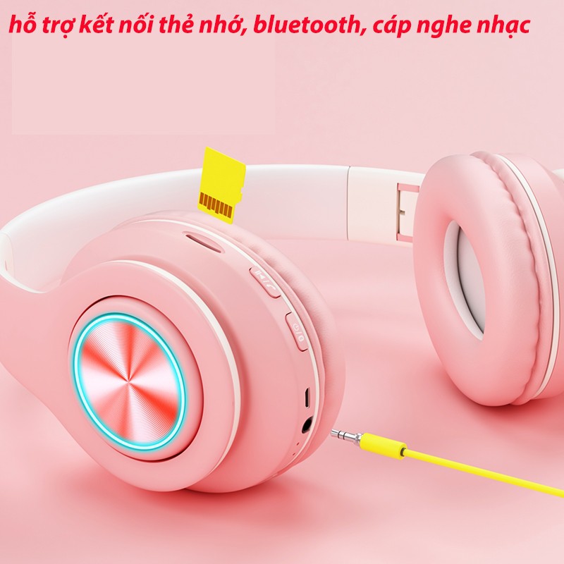 tai nghe Bluetooth headphone chụp tai không dây có mic gaming  ko dây Android laptop pc #11