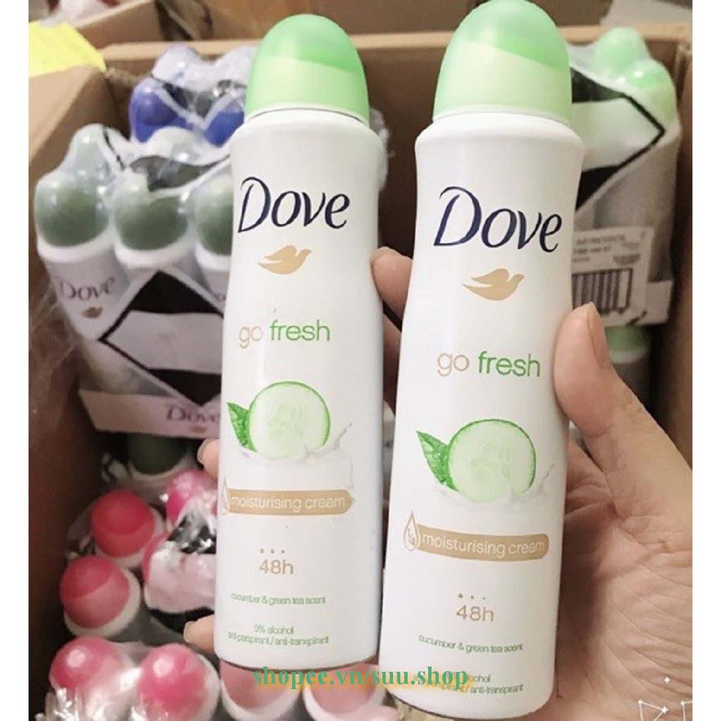 Xịt Khử Mùi Nữ 150Ml Dove Go Fresh Dưa Leo, suu.shop Cam Kết 100% Chính Hãng.