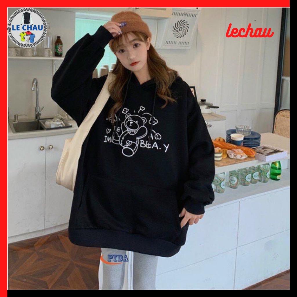 Áo hoodie nỉ unisex form rộng ulzzang AHD4 LECHAU hottrend nam nữ phong cách street style giá rẻ đẹp | BigBuy360 - bigbuy360.vn