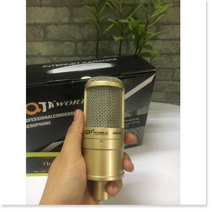 Micro Thu Âm AQTA AQ 220 Micro Hát Karaoke Livestream Bigo facebook Cao Cấp Chính Hãng Bảo Hành 12 Tháng