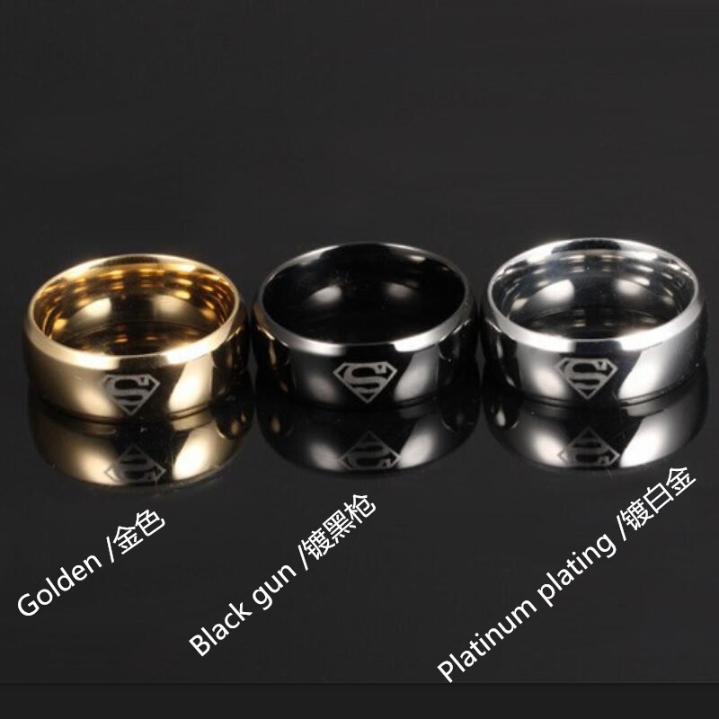 Nhẫn Supermen Bằng Thép Không Gỉ fj408 Thời Trang Cho Nam