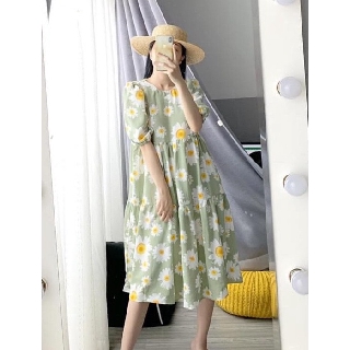 Váy bầu hoa cúc họa mi to