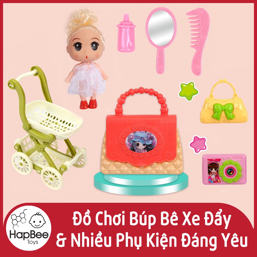 Đồ chơi búp bê xe đẩy và nhiều phụ kiện đáng yêu cho bé  HapBee