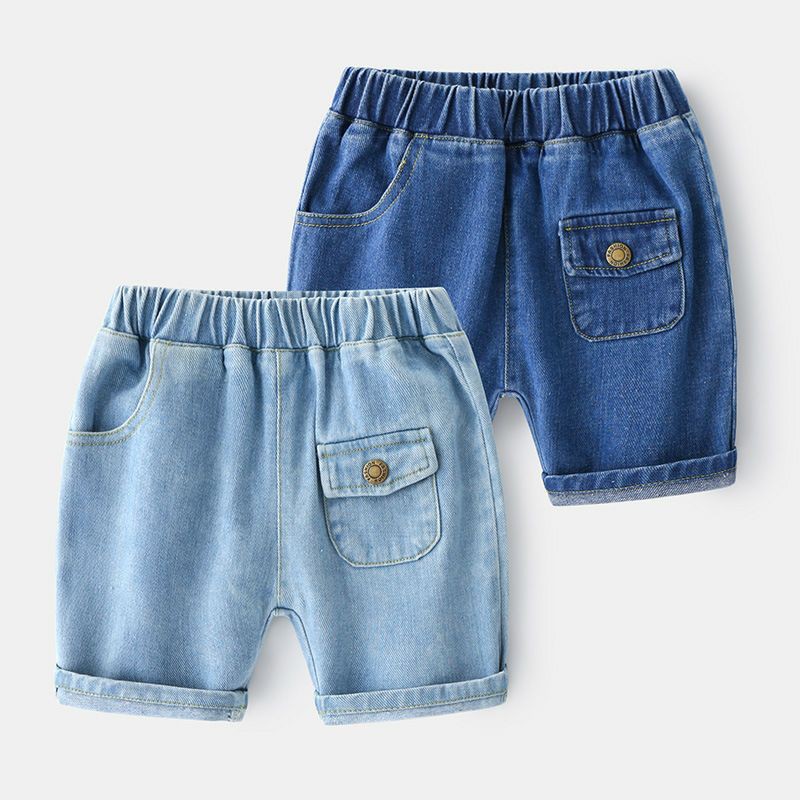 Quần short Jean có khuy cho bé WELLKIDS túi hộp chất bò mềm hàng xuất Âu Mỹ KZ3057