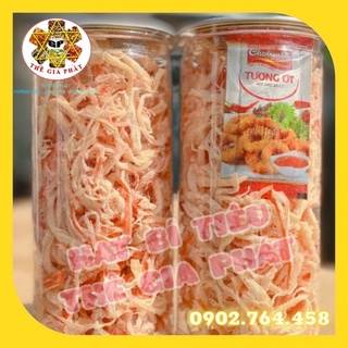 Khô mực hấp nước dừa xé cay loại 1 khô mực xé sợi 300g thơm ngon đặc biệt kms hatbitieu