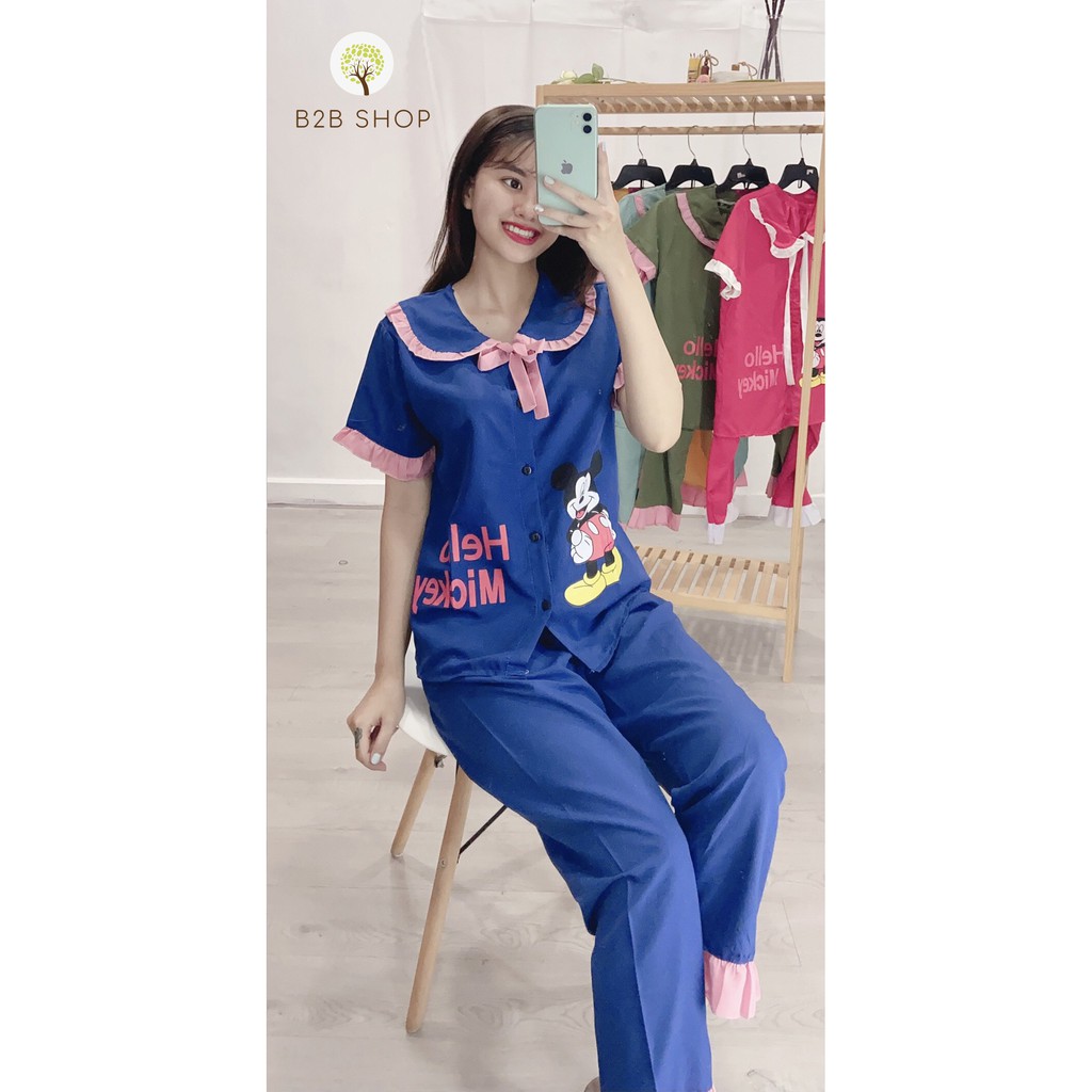 Bộ Quần Áo Ngủ Nữ, Pijama Chất Vải Kate Thái Loại 1 L002