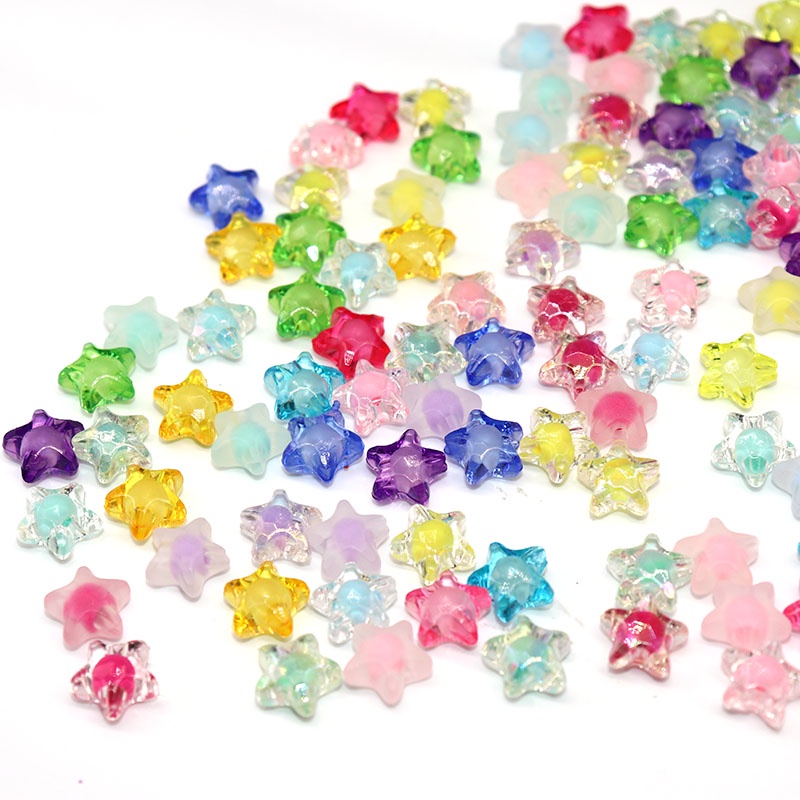 Set 30 hạt ngôi sao nhựa acrylic 10mm dành cho làm đồ trang sức thủ công