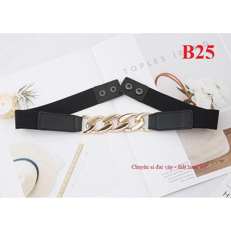 Đai váy da phối xích B25 3cm