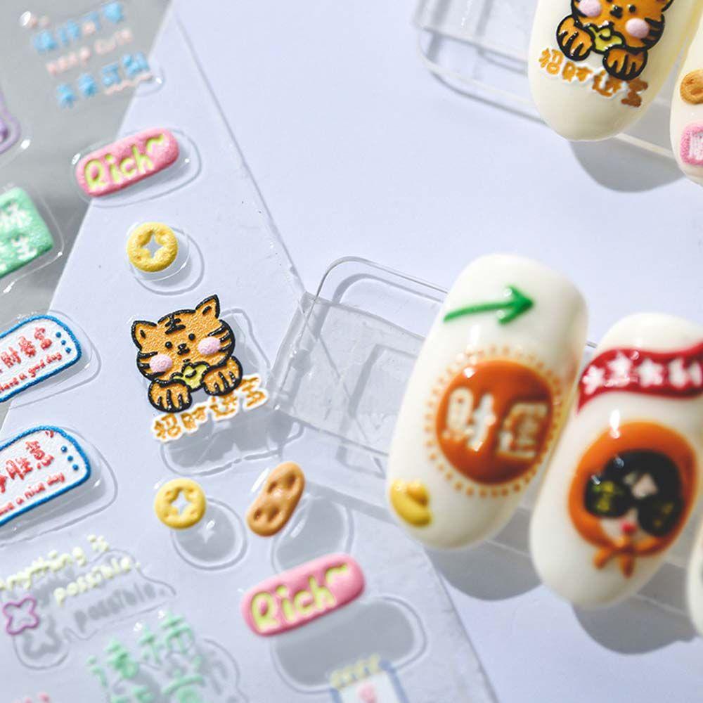 Miếng Dán Trang Trí Móng Tay 5D DIY Mừng Năm Mới Phong Cách Trung Hoa