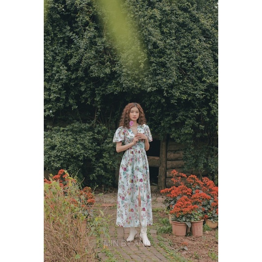 Đầm xuông ôm hoạ tiết hoa nhẹ nhàng chất chiffon Hàn Ciana dress
